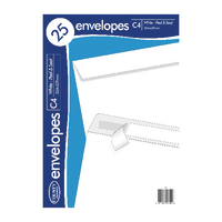 C4 WHITE PP ENVELOPES 25 PK20