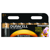 DURACELL PLUS SIZE D BATTERY PK6