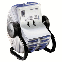 ROLODEX BLACK 200-SLVE ROTARY CARD FILE