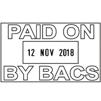 COLOP 38 DATE STAMP PAID ON BY BACS
