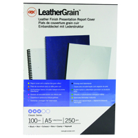 GBC L/GRAIN BLACK A5 BINDING COVER PK100