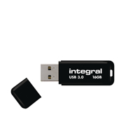 INTEGRAL BLACK NOIR USB 16GB FLASH DRIVE