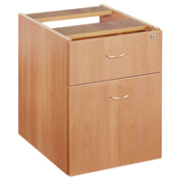 FF JEMINI BEECH 2 DRAWER FIXED PED