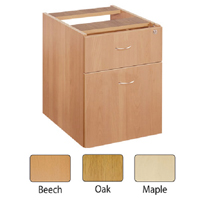 FF JEMINI MAPLE 2 DRAWER FIXED PED