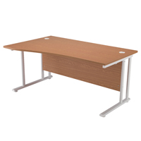 FR FIRST WAVE LH CANT DESK 1600 OAK WLEG