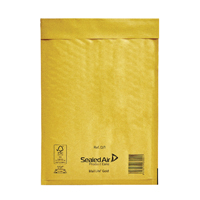 MAIL LITE BUBBLE BAGS 180X260 GOLD PK100