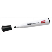 NOBO GLIDE DRY WIPE BLACK MARKER PK12