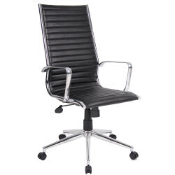 BARI EXEC HIGH BACK CHAIR BLACK/CHROME