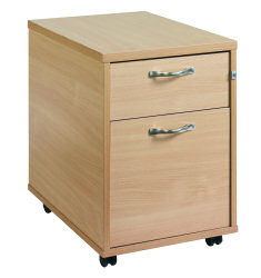 MOBILE PEDESTAL 2 DRAWER 600MM BCH