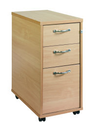 TALL NARROW MOBILE PEDESTAL 3DRW OAK