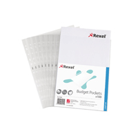 REXEL BUDGET POCKET A4 CLEAR PK100