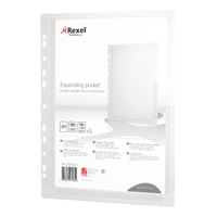 REXEL EXPANDING PUNCHED POCKETS A4 PK5