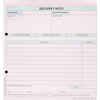 CUSTOM FORMS 2 PART DELIVERY NOTE PK50