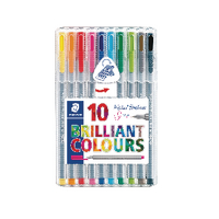 STAEDTLER TRIPLUS PENS ASSTD COL PK10