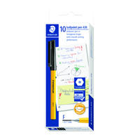 STAEDTLER STICK FINE BALLPOINT BLK PK10