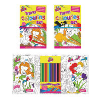 CHILDREN'S TRAVEL COLOURING SET PK6