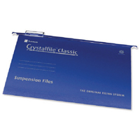 REXEL CRYSTALFILE SUSPN FILES A4 BLU P50