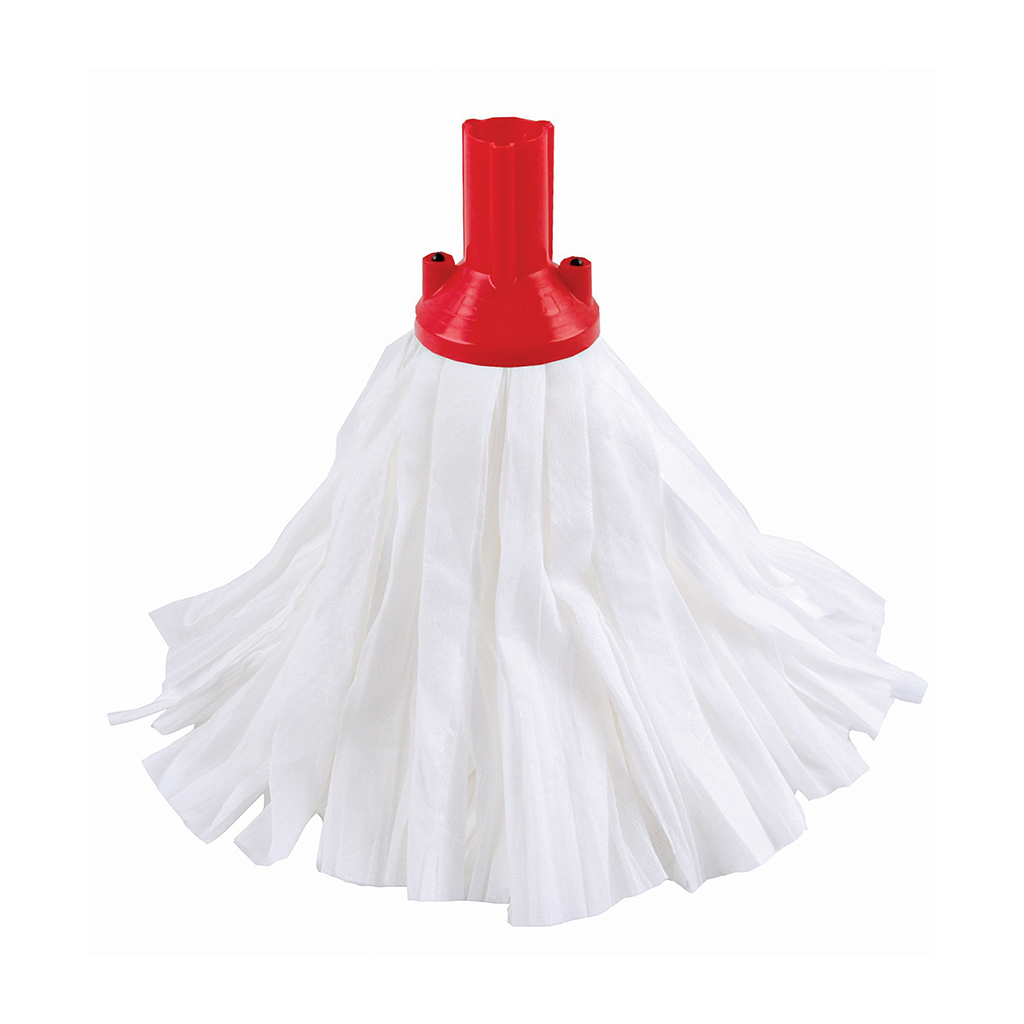 BIG WHITE SOCKET MOP HEADS RED