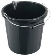 INDUSTRIAL BLACK BUCKET 15 LITRE