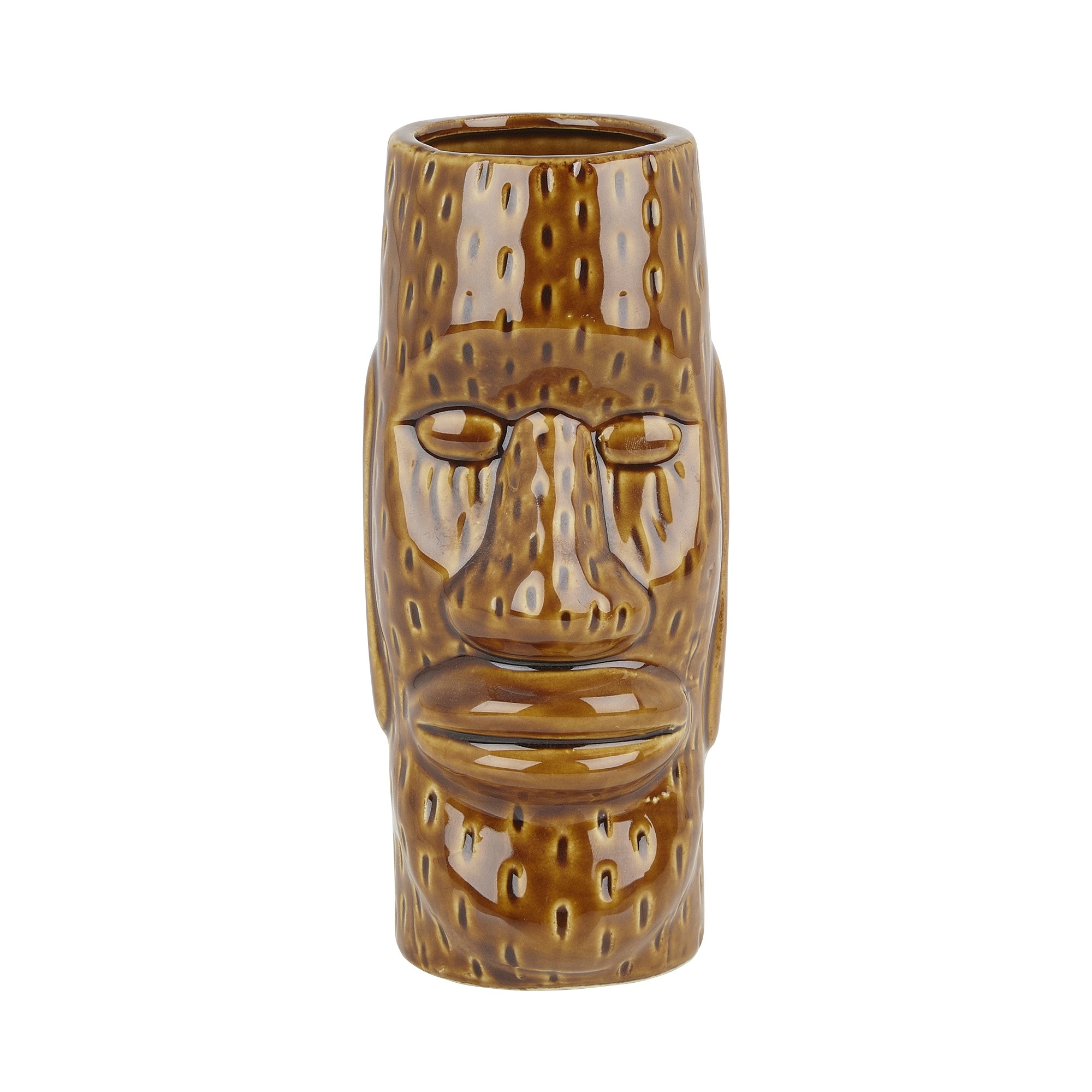 Ceramic Easter Islander Tiki Mug 450ml Medium Brown