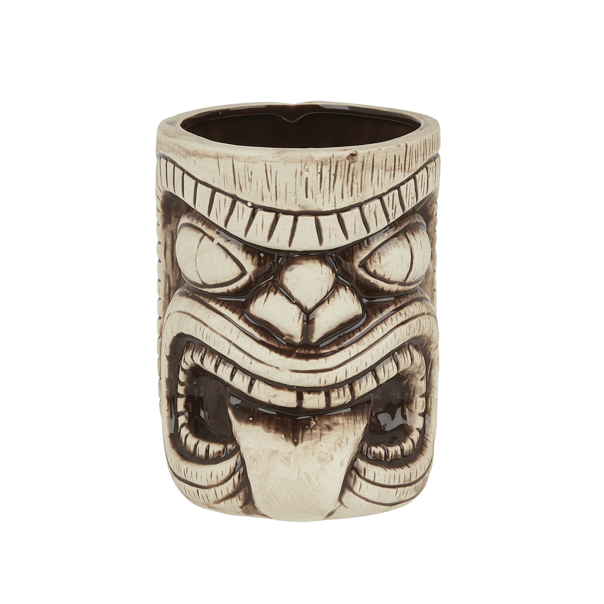 Ceramic Toscano Lono Tiki Mug 450ml Brown 