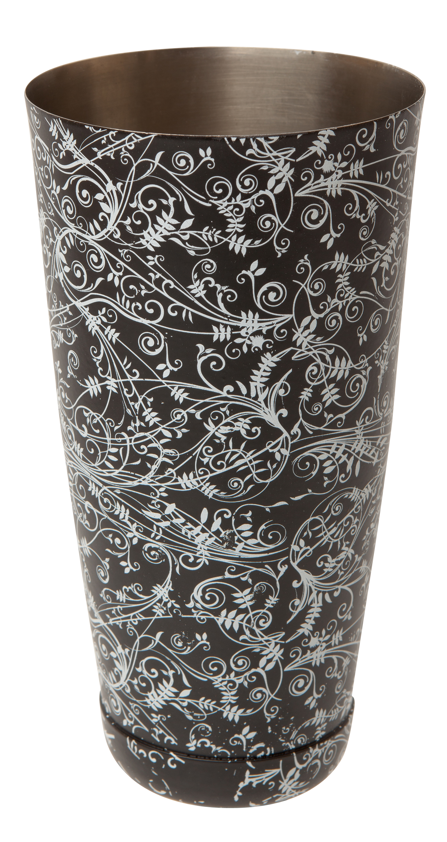 28 FL OZ BOSTON CAN BLACK FLORAL DESIGN