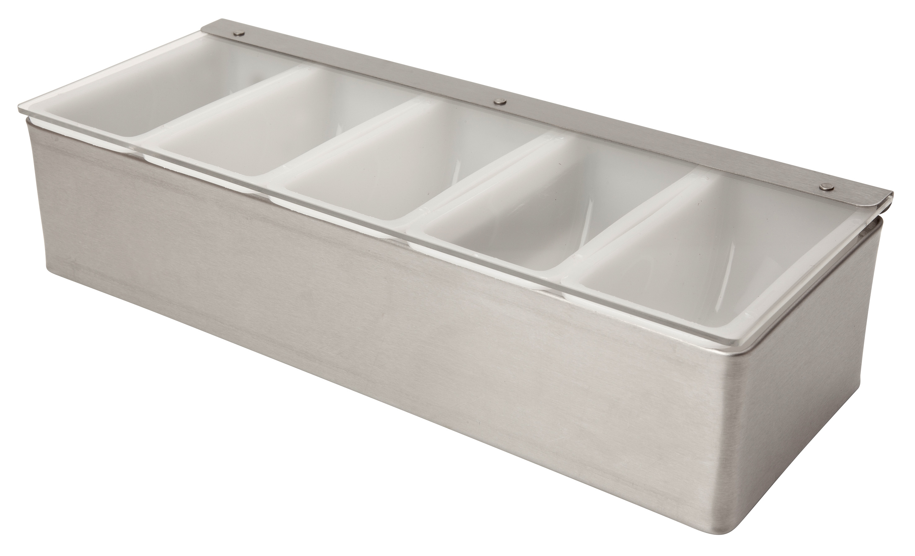 5 PART STAINLESS STEEL CONDIMENT HOLDER