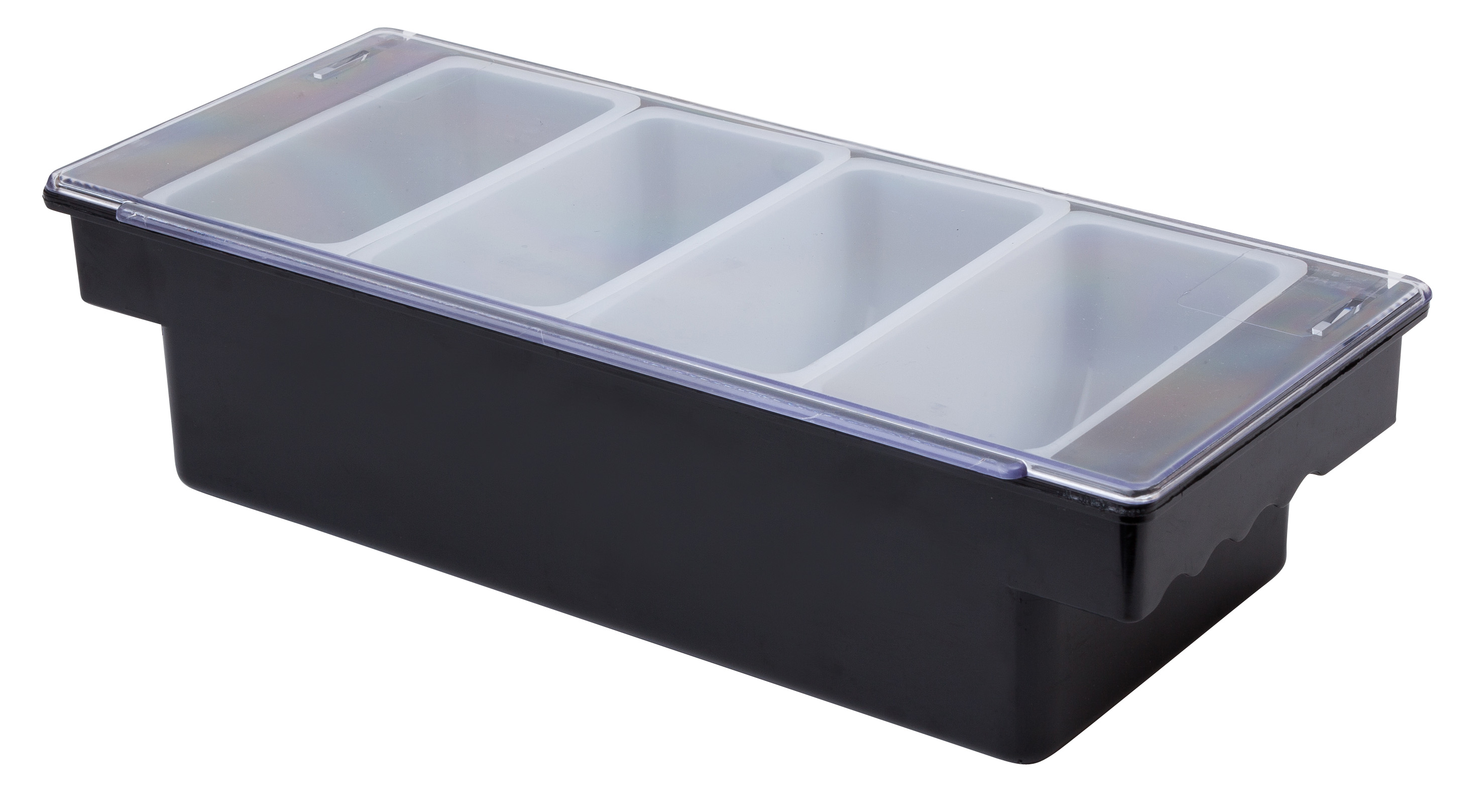 4 PART BLACK PLASTIC CONDIMENT HOLDER