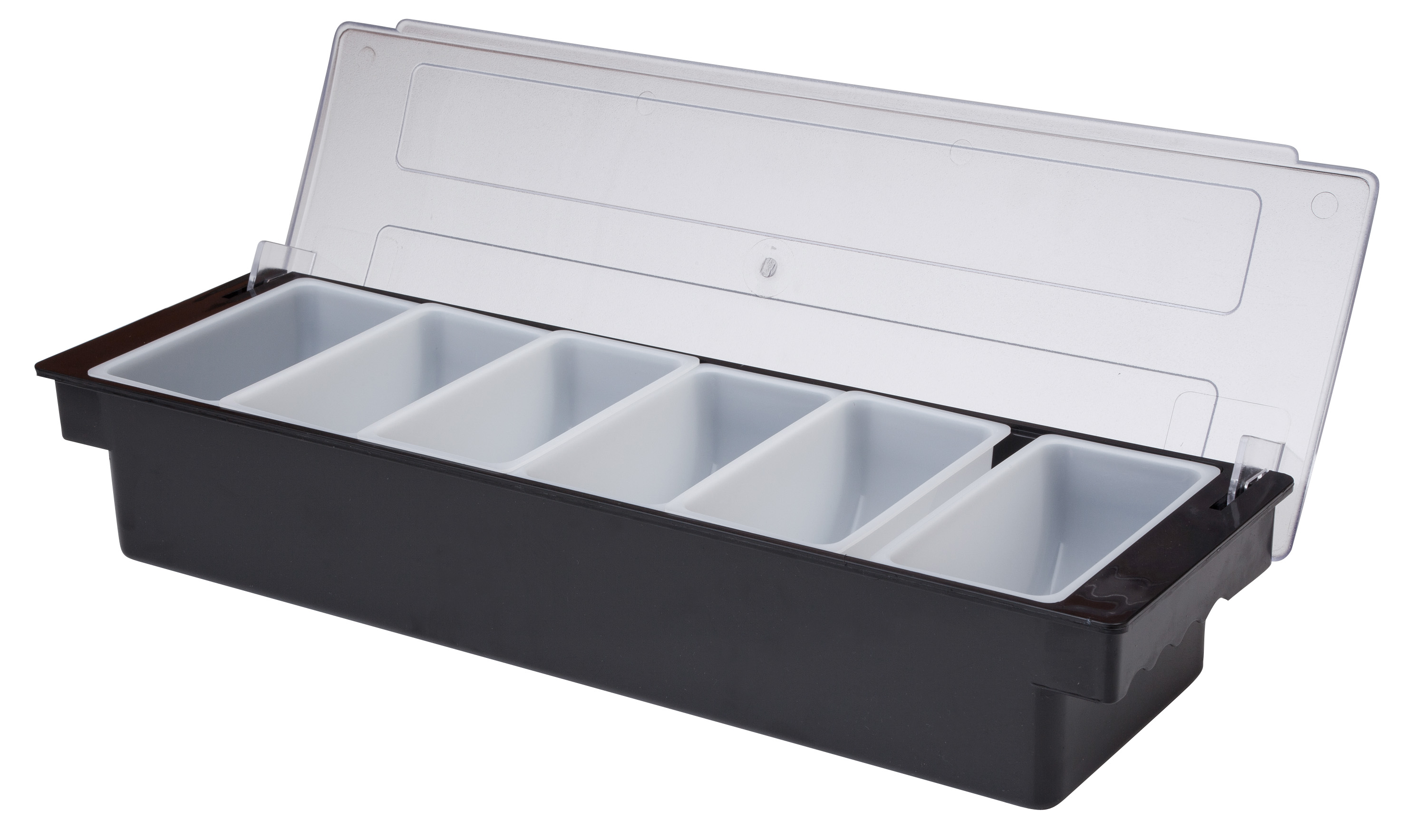 6 PART BLACK PLASTIC CONDIMENT HOLDER