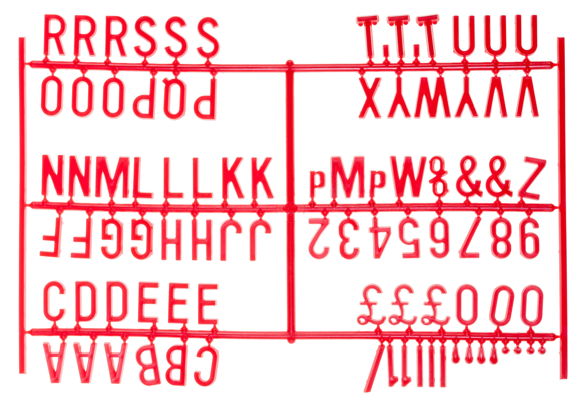 3/4 LETTER SET - (540 CHARACTERS) RED