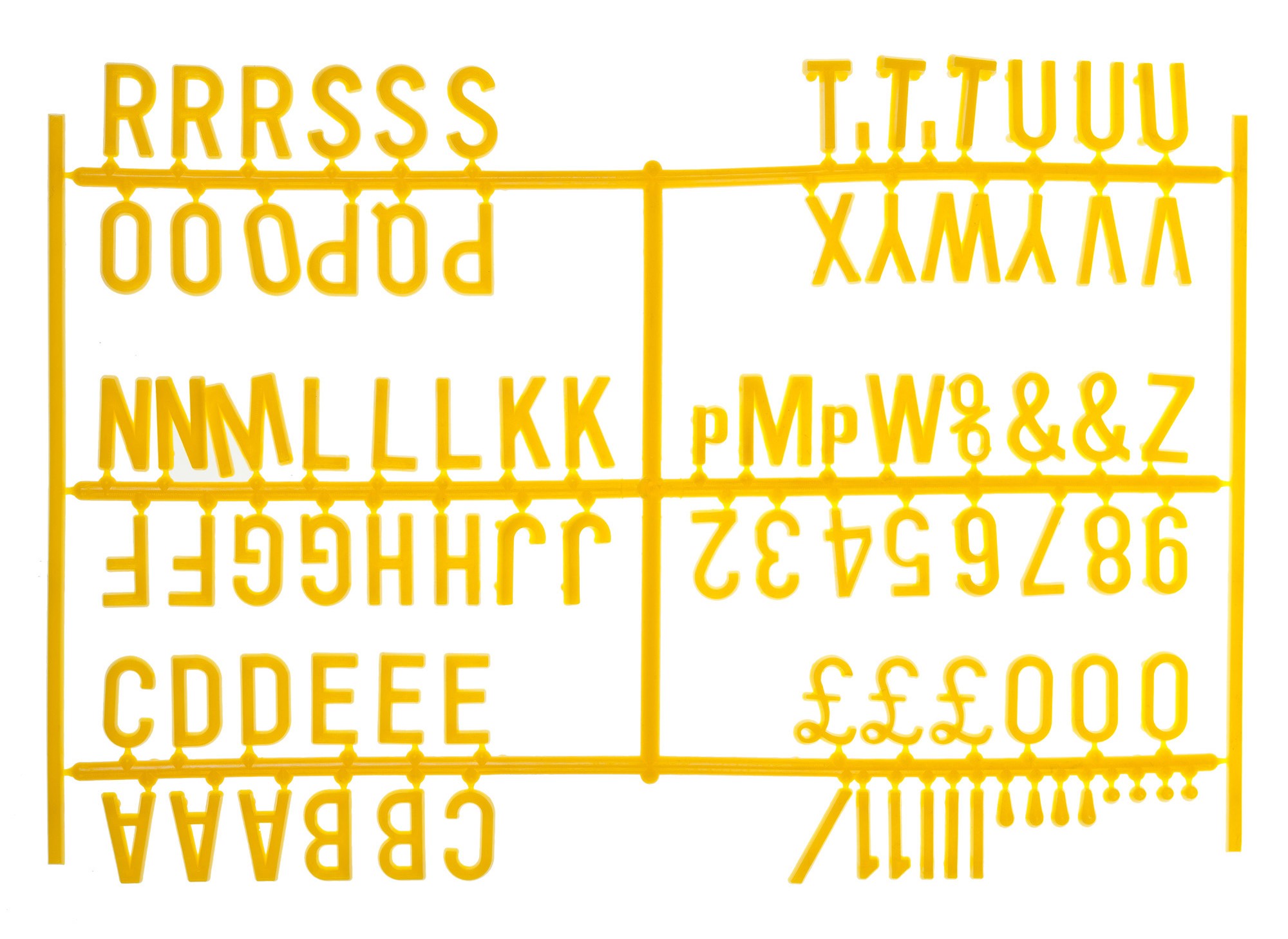 3/4 LETTER SET - (540 CHARACTERS) YELLOW