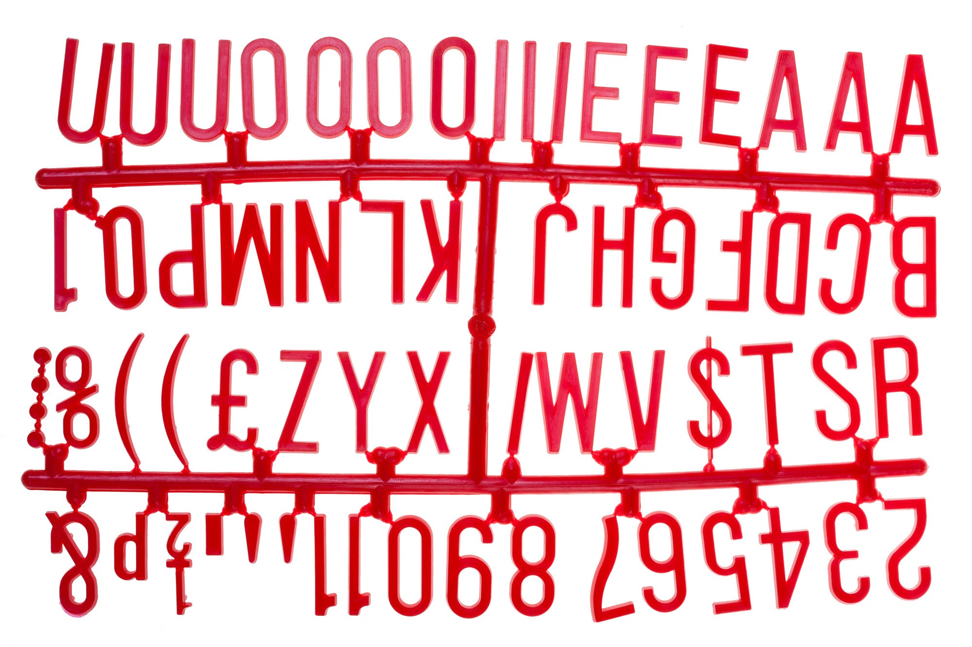 1 1/4 LETTER SET - (390 CHARACTERS) RED