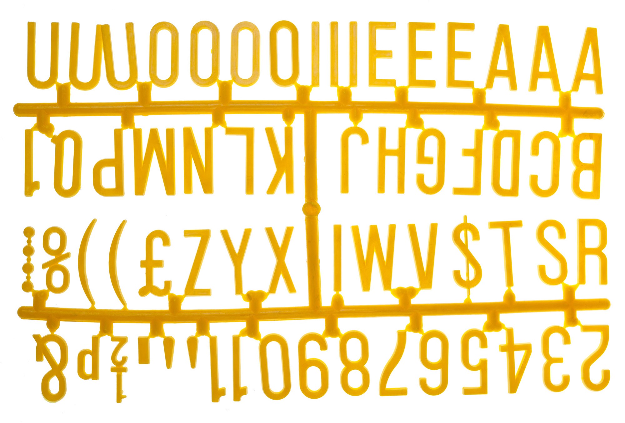 1 1/4 LETTER SET - (390 CHARACTERS) YELL
