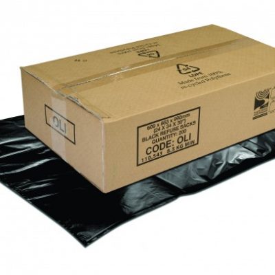EXTRA WIDE BLACK REFUSE SACK 180G PK 200