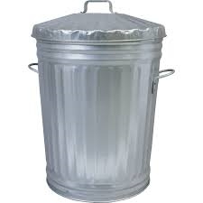 GALVANISED METAL DUSTBIN 90 LITRE
