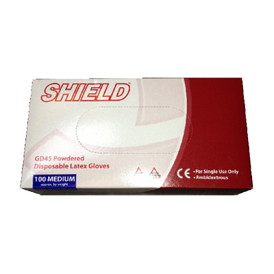 POWDERED CLEAR LATEX GLOVES MEDIUM PK 100