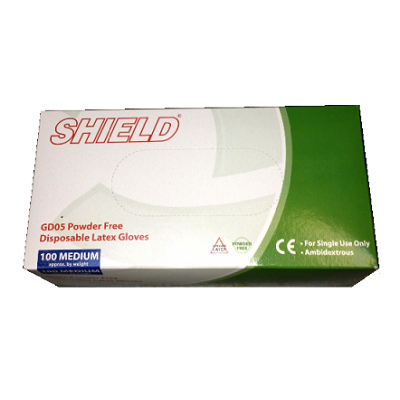 POWDERFREE CLEAR LATEX GLOVES LARGE PK 100