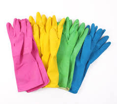 RED HOUSEHOLD RUBBER GLOVES LARGE PK 12