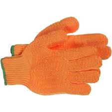 ORANGE CRISS CROSS GLOVES PAIR LARGE