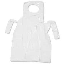 DISPOSABLE WHITE APRONS FLAT PACK PK 100