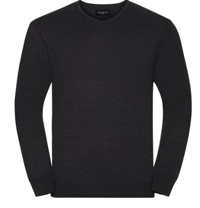 V Neck Knitted Pullover Charcoal Size Small