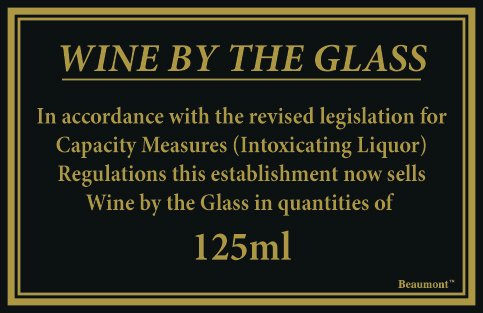 170X110MM 125ML WINE LAW SIGN
