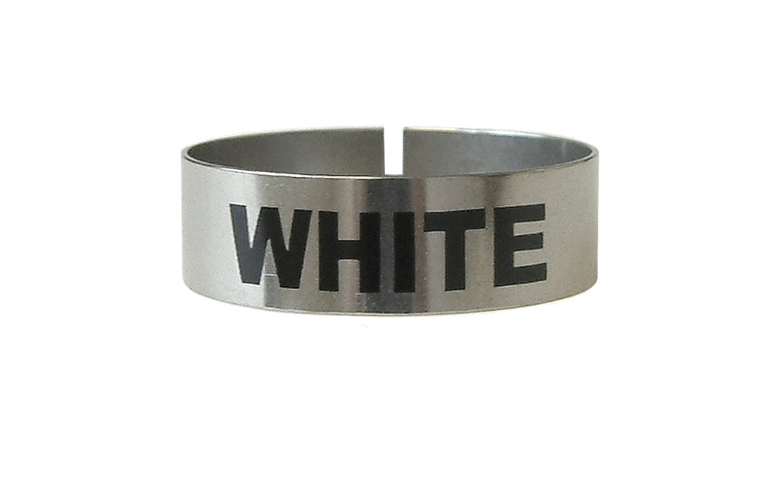 ST/STEEL LARGE THIMBLE I.D. CLIP - WHITE