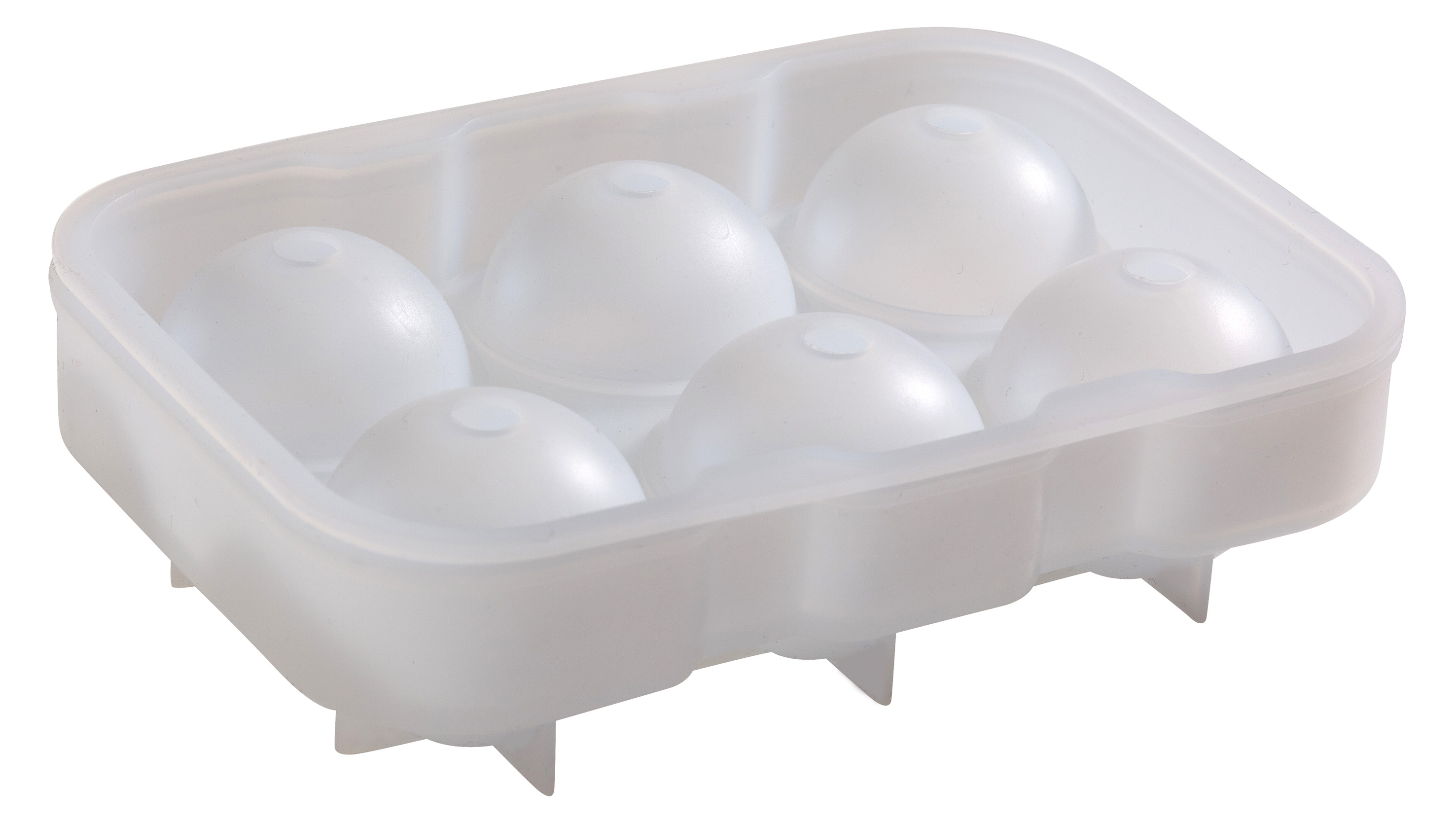 6 CAVITY SILICONE ICE BALL MOULD - CLEAR