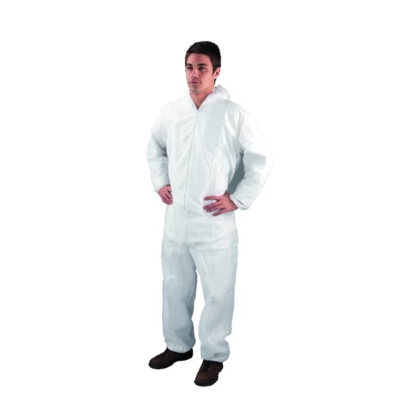 White Non Woven Coveralls Size XL PK 50