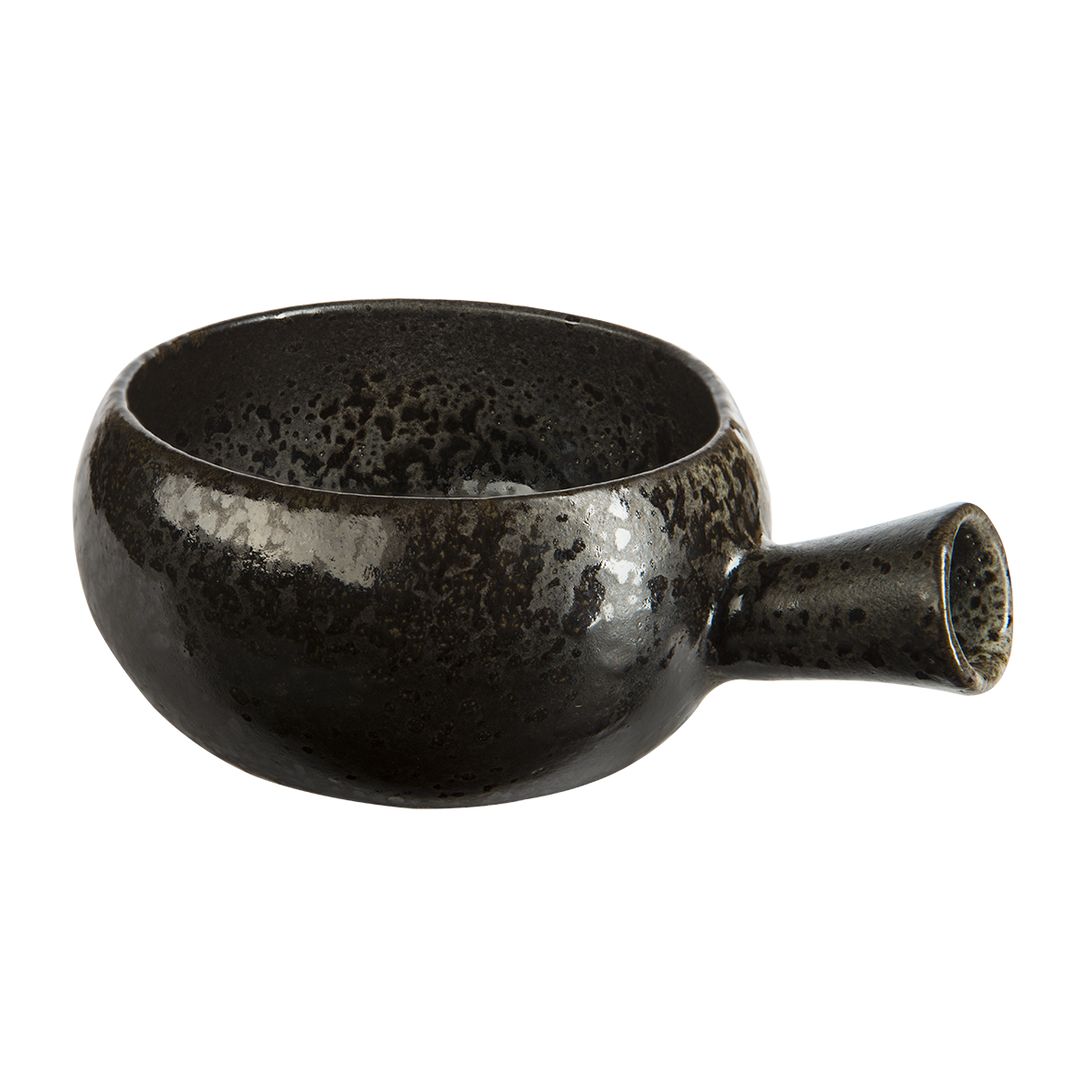 BLACK IRONSTONE HANDLED SOUP CUP 56CL PK 6
