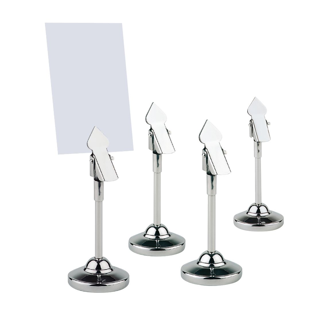 4 S/S TABLE STANDS. INCL. LABELS PK 1