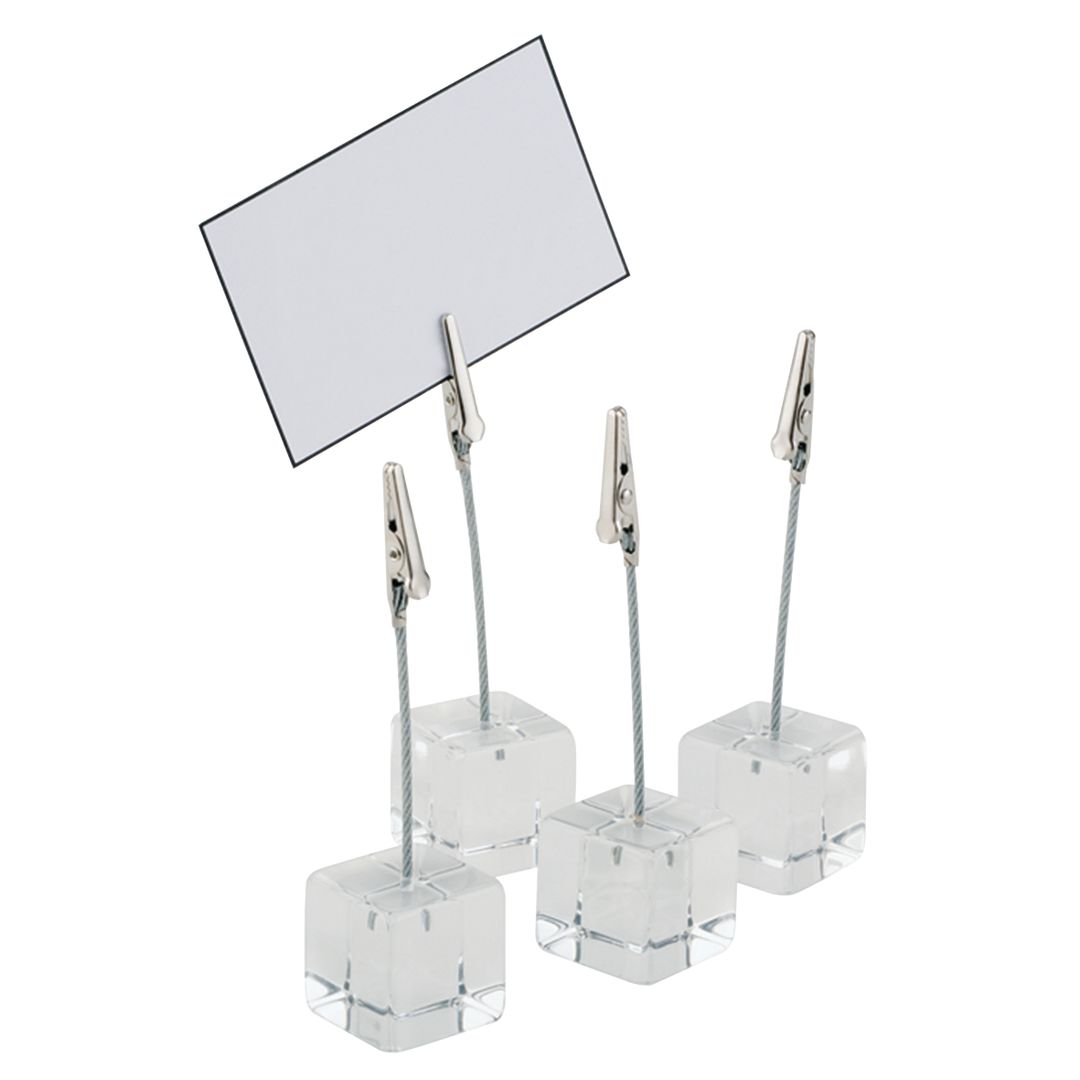 4 ACRYLIC TABLE STANDS. INCL. LABELS PK 1