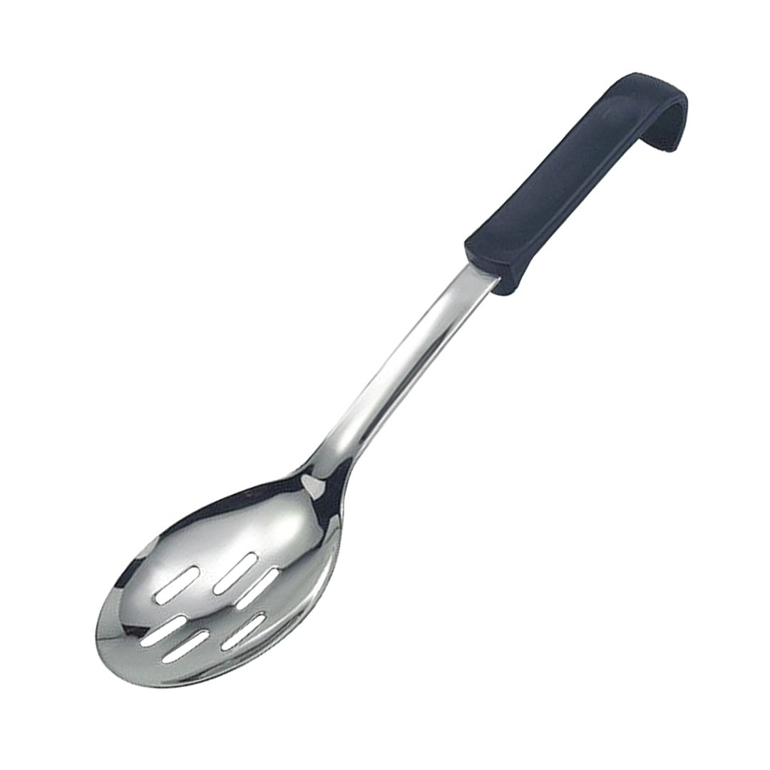 S/S SLOTTED SPOON, BLACK POLYPROP HANDLE PK 1