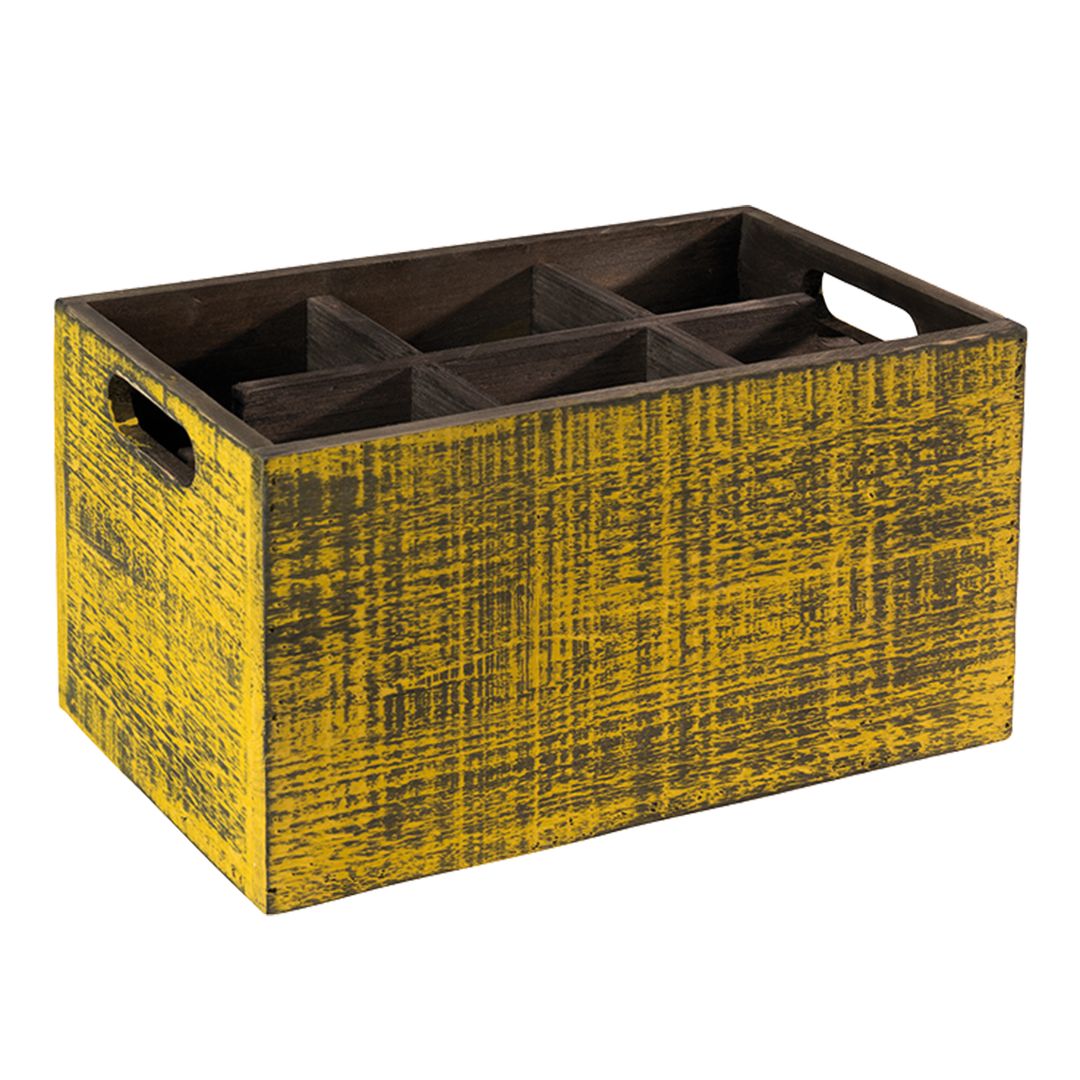VINTAGE TABLE CADDY (YELLOW) 27CM X 17CM PK 1